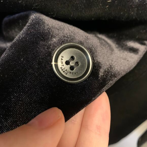 YSL Yves Saint Laurent Blazer Velvet Women’s Single Button Breasted Black NYE - Picture 7 of 11